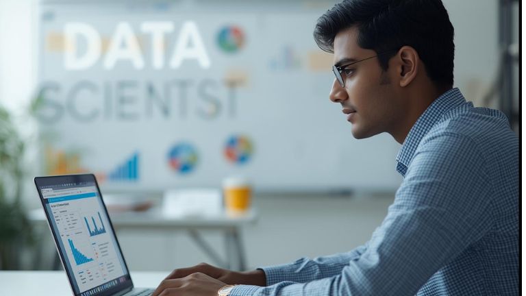 Professional data scientist working on data analytics project