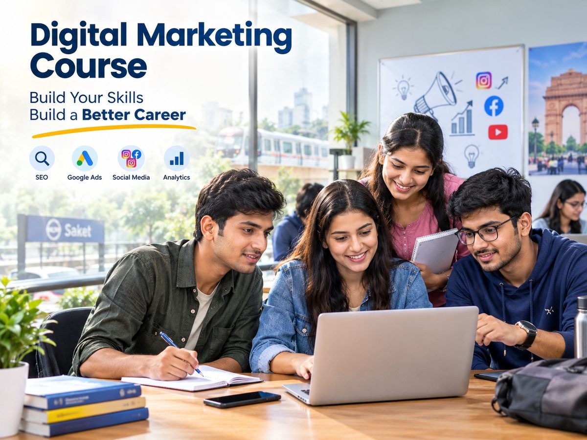 Digital marketing students learning in Saket Delhi