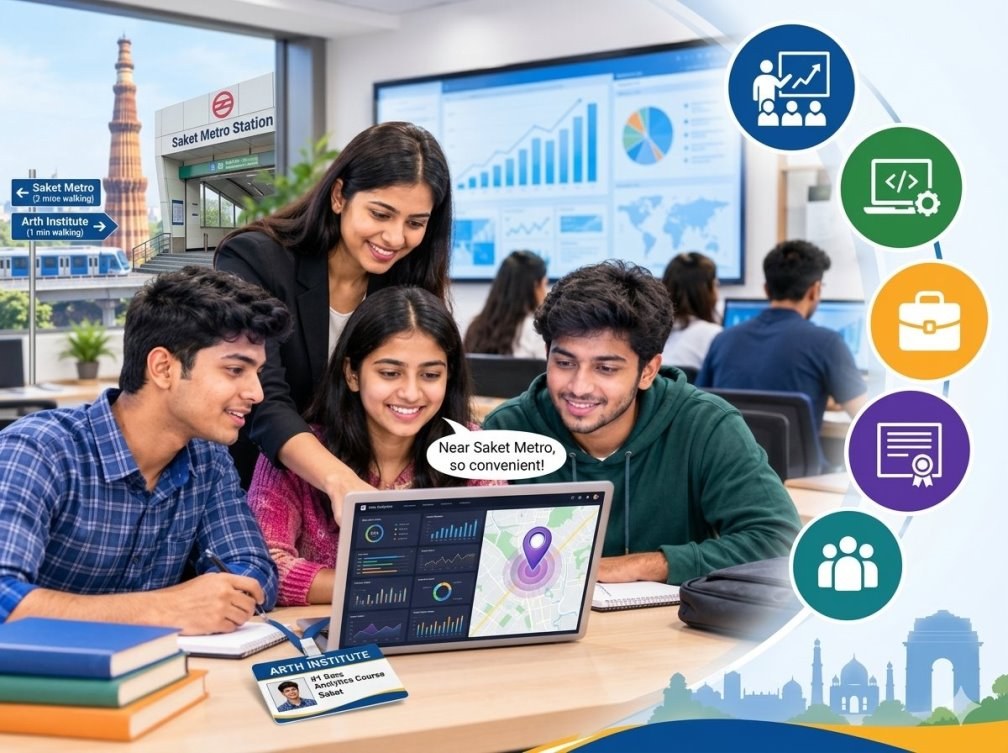 Students attending Data analytics training at Arth Institute near saket metro.